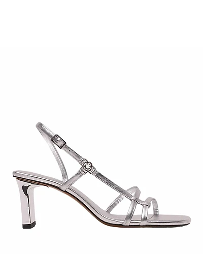 Maje Women's Metallic Strappy Heeled Sandals