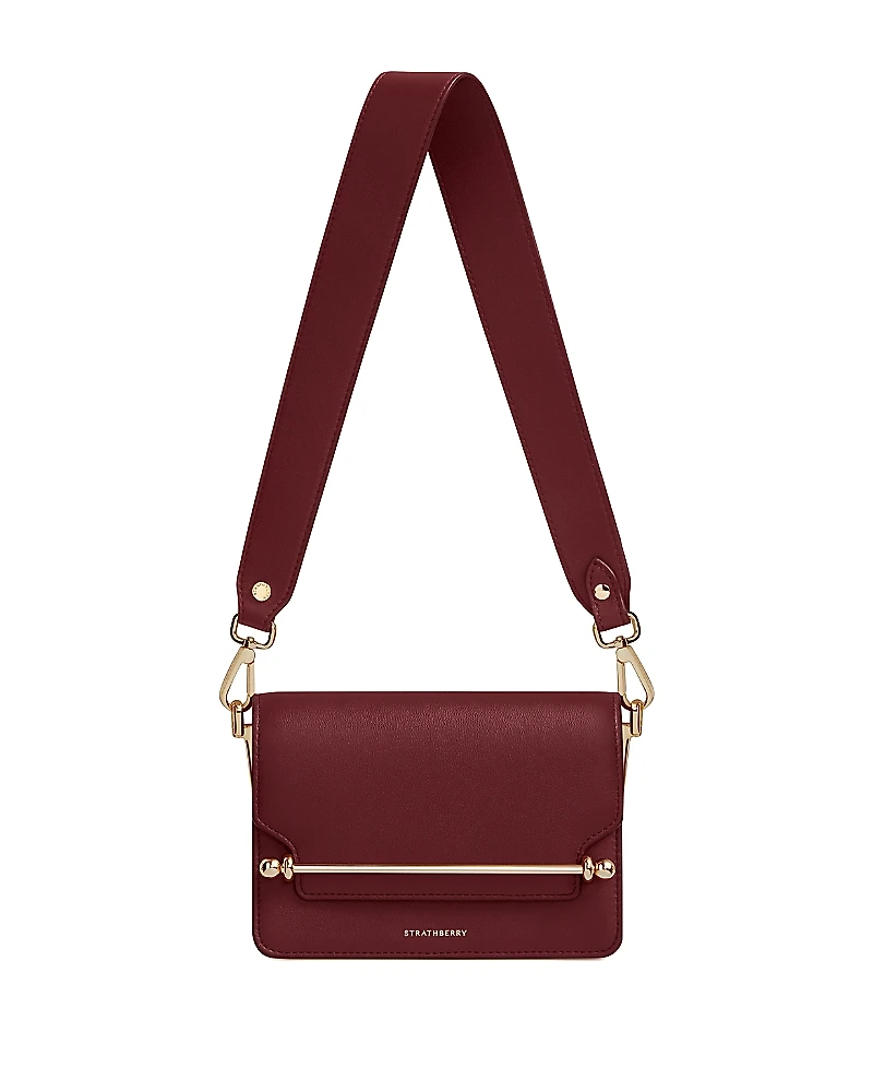 Strathberry East West Mini Multi Strap Oxblood Crossbody