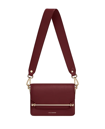 Strathberry East West Mini Multi Strap Oxblood Crossbody