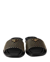 Women's Nappa Leather Slides with Studs