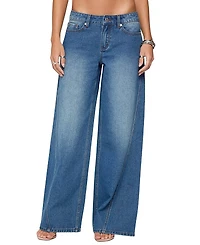 Edikted Linden Low Rise Baggy Medium Rinse Wash Jeans