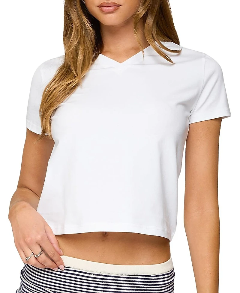 Edikted Ornella V Neck T Shirt