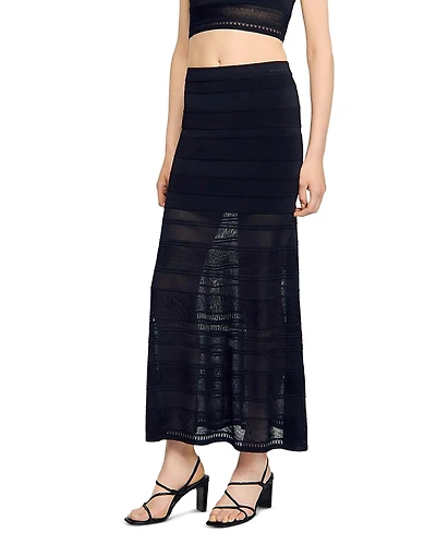Sandro Decorative Knit Maxi Skirt