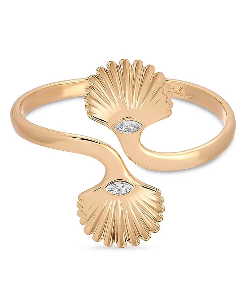 Ettika Santorini Cubic Zirconia Shell Cuff Bracelet