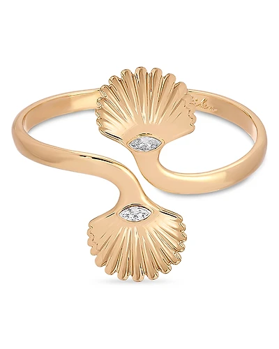 Ettika Santorini Cubic Zirconia Shell Cuff Bracelet