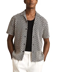 Reiss Sterling Crochet Camp Shirt