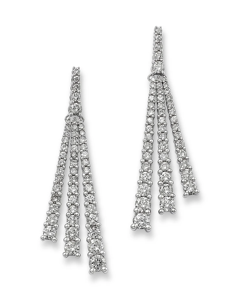 Bloomingdale's Fine Collection Diamond Triple Row Drop Earrings