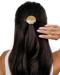 Santorini Cubic Zirconia Shell Hair Barrette