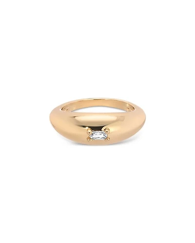 Baguette Crystal Oval Dome Ring