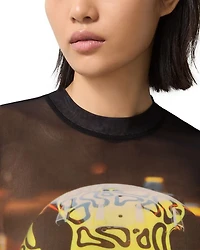 Mclaren Santino Short Sleeve Lando Printed Mesh Top