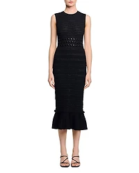 Sandro Studded Knit Midi Dress