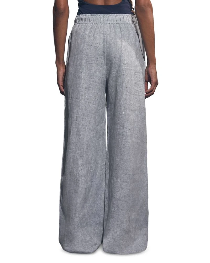 Petite Willow Linen Wide Leg Trousers