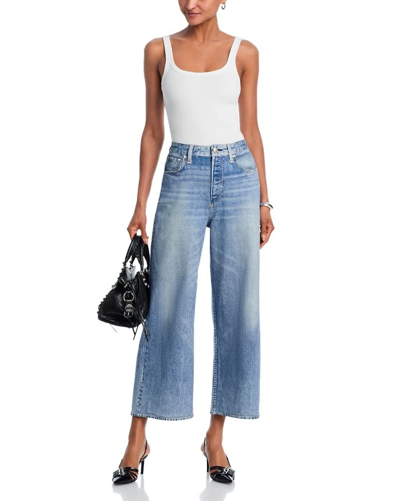 Miramar Andi High Rise Wide Leg Cotton Terry Sweatpant Jeans Scarlet