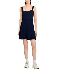 Sleeveless Pleated Knit Mini Dress
