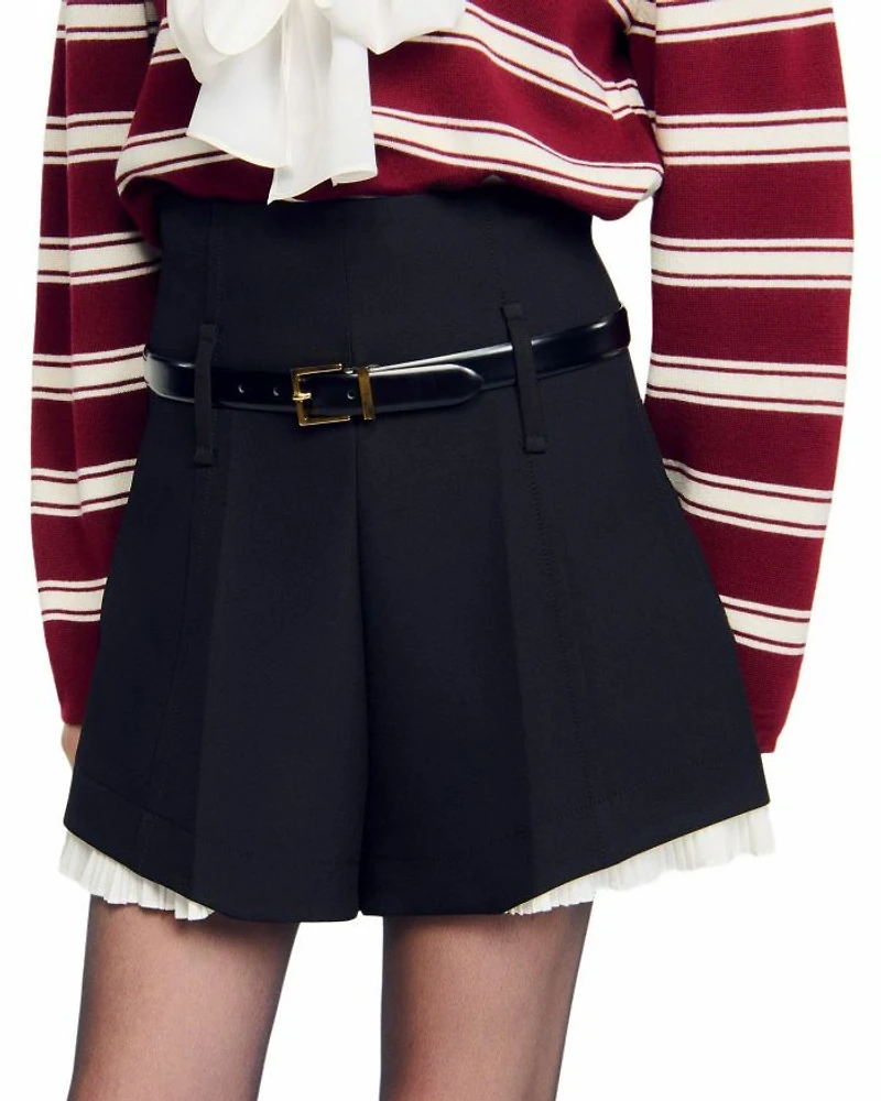 Tailored Ruffled Shorts