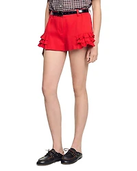 Sandro Ruffled Shorts