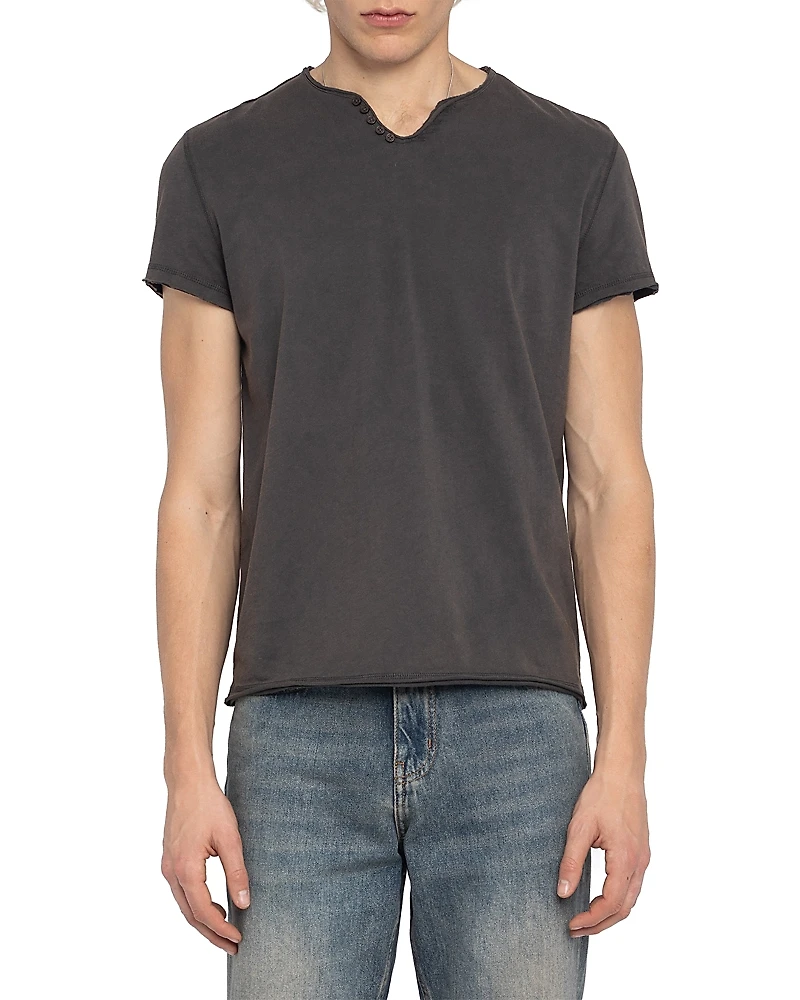 Zadig & Voltaire Monastir Split Collar Graphic Tee