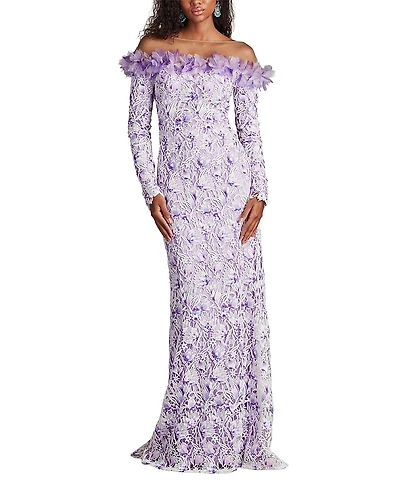 Tadashi Shoji Liora Embroidered Lace Gown