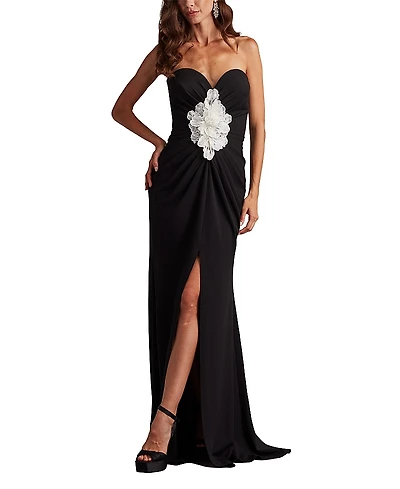 Tadashi Shoji Sirota Center-Front Ruffle Gown