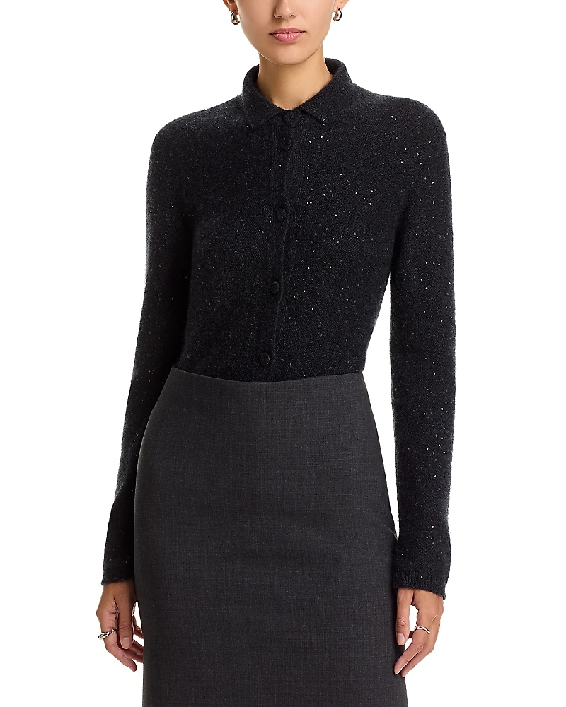 Fabiana Filippi Sequin Knit Button Front Shirt