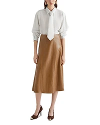 Falange Faux Leather Skirt