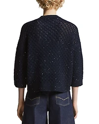 Sequin Three Quarter Sleeve Sweater