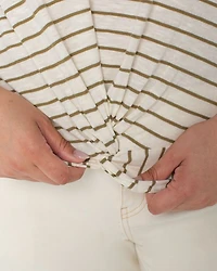 Sleeveless Crewneck Twist Front Knit Top
