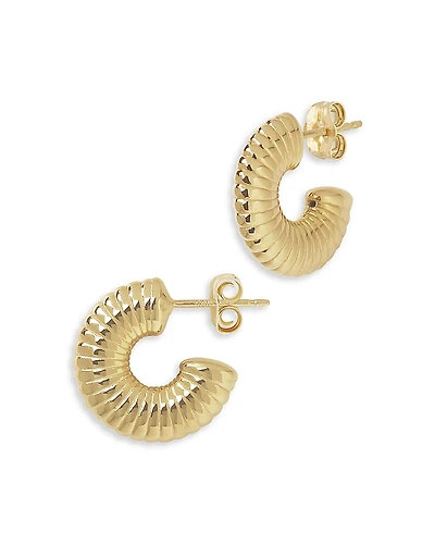Bloomingdale's Fine Collection Ridged Small Hoop Earrings