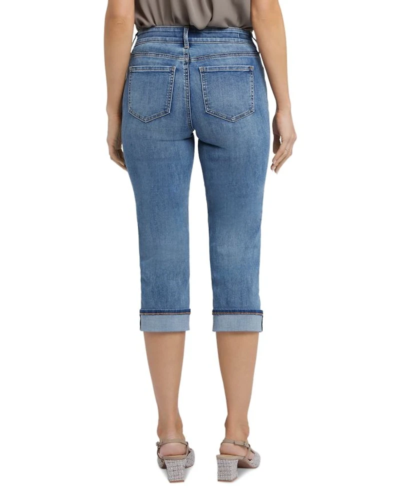 Petite Marilyn High Rise Cropped Straight Jeans Majorca Bay