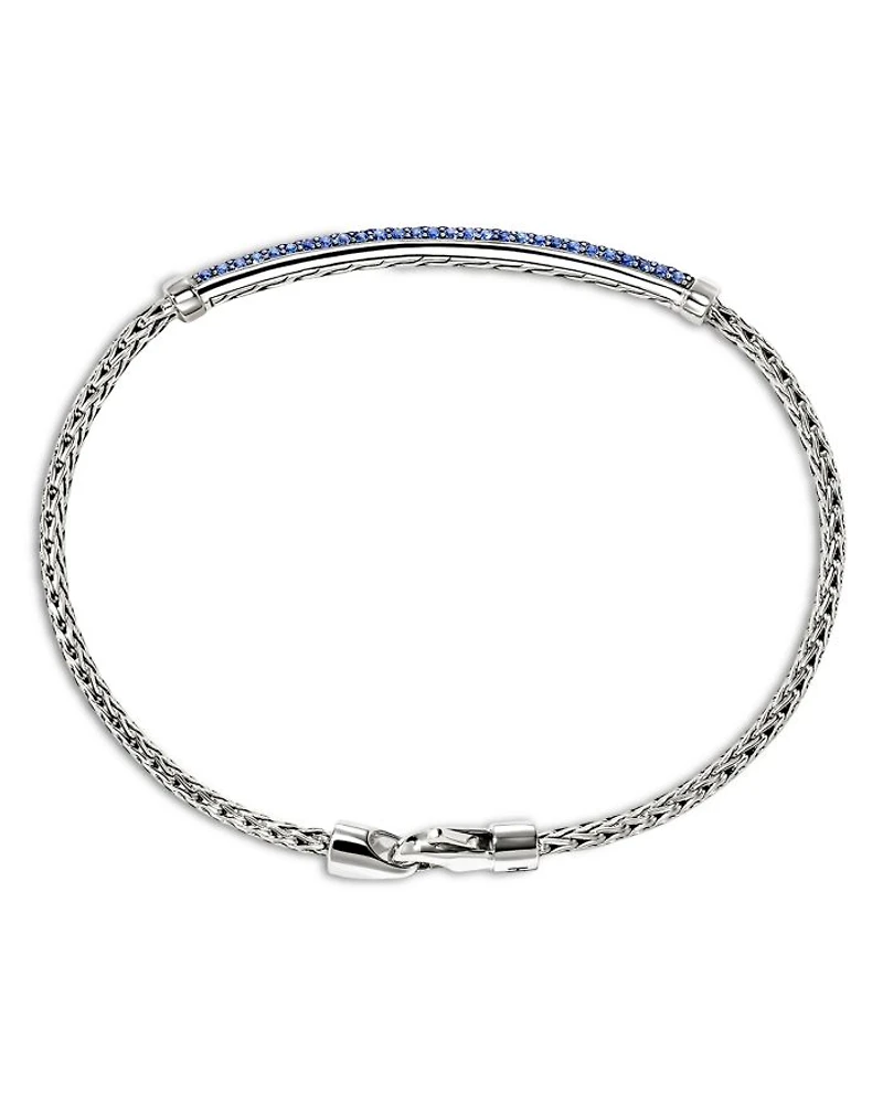 JH Essentials Sterling Silver Blue Sapphire Pavé Bracelet