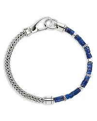 Sterling Silver Heishi Lapis Lazuli Weave Bracelet