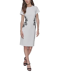 Karl Lagerfeld Paris Scuba Crepe Soutache Dress