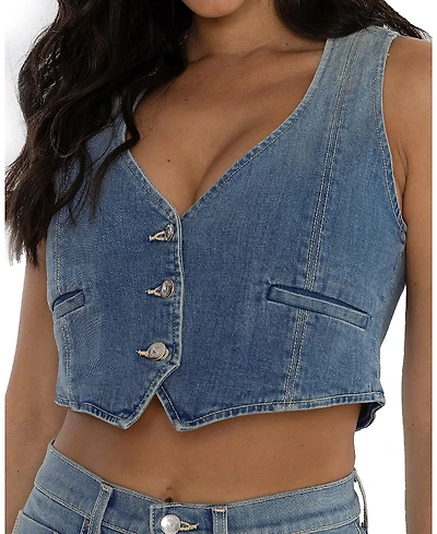 Rudes Denim Cropped Adriana Vest