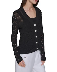 Fan Detail Button Up Sweater