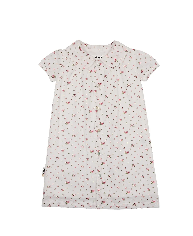 Maniere Girls' Clip Dot Girls Short Sleeve Dress - Little Kid, Big Kid