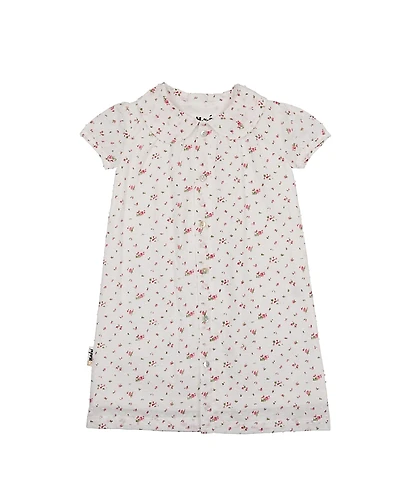Maniere Girls' Clip Dot Girls Short Sleeve Dress - Little Kid, Big Kid