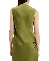 Twist Neck Blouse Crushed Satin