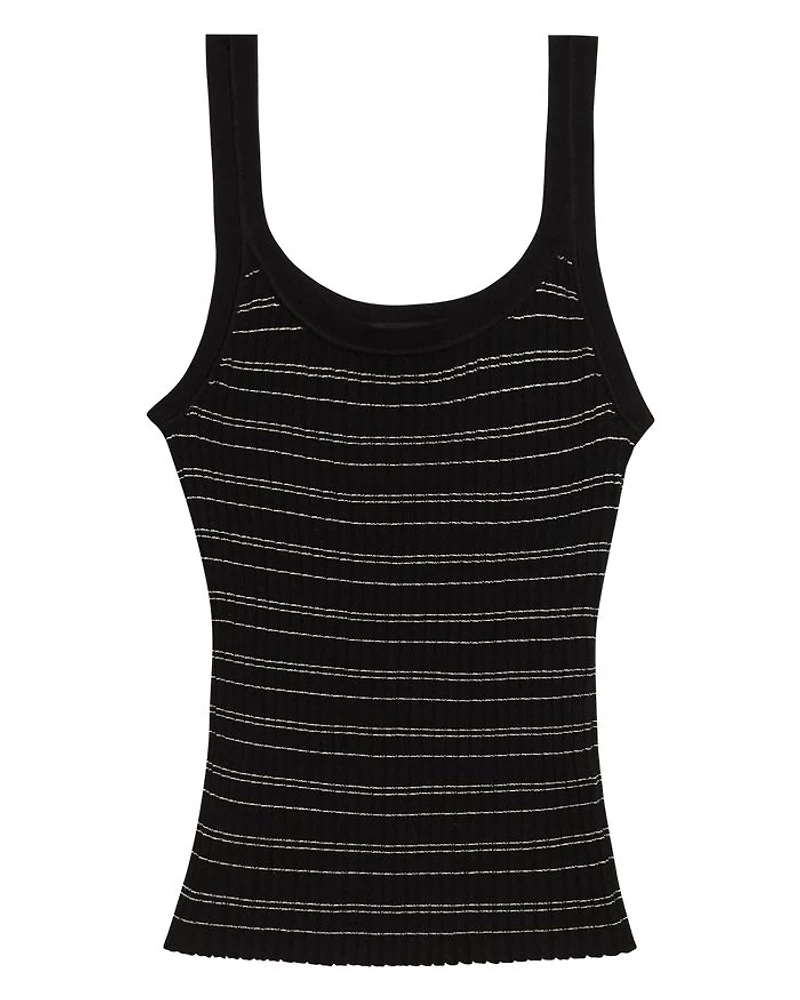 Ribbed Contrast Stripe Tank