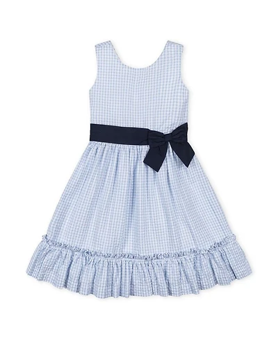 Heirloom Girls' Organic Sleeveless Special Occasion Seersucker Party with Cross Back Dress- Little Kid, Big Kid