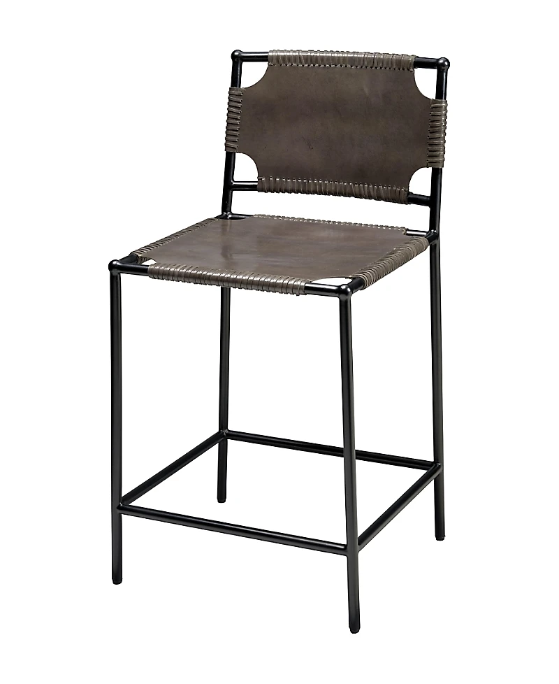 Jamie Young Asher Leather Counter Stool