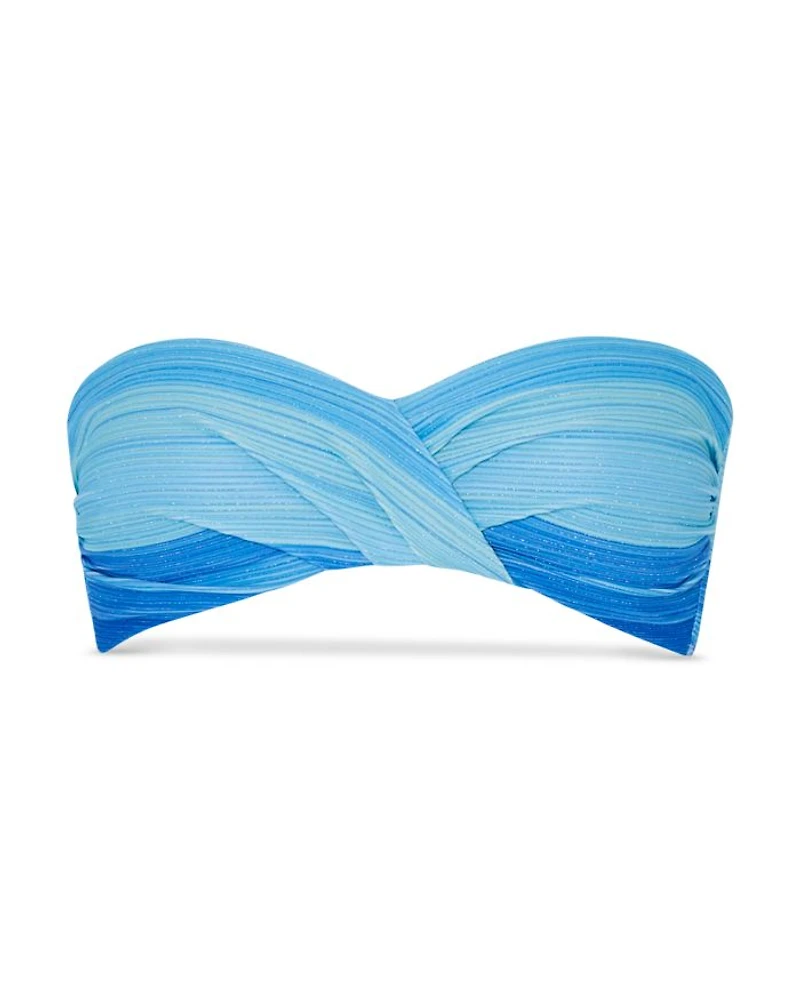Sunset Stripe Twist Bandeau Bikini Top