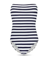 Nautical Metallic Striped Swimsuit