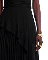 Long Chiffon Pleated Dress - Exclusive