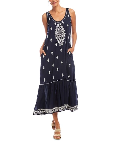 Embroidered Midi Dress