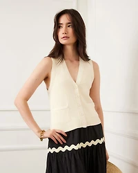 Ribbed Button Sweater Vest