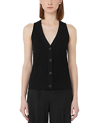 Max Mara Bimba V Neck Button Front Top