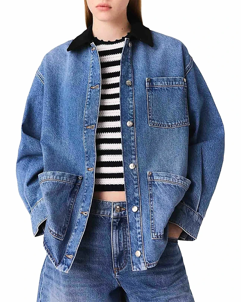 Maje Faded Denim Jacket