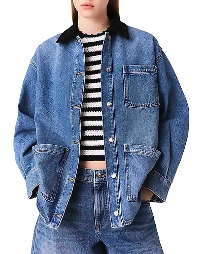 Maje Faded Denim Jacket