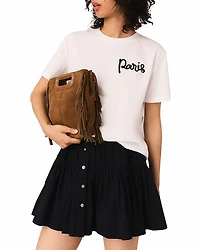 Maje Tee with Embroidered Paris Logo