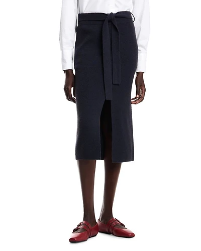 Ribbed Knit Midi Skirt